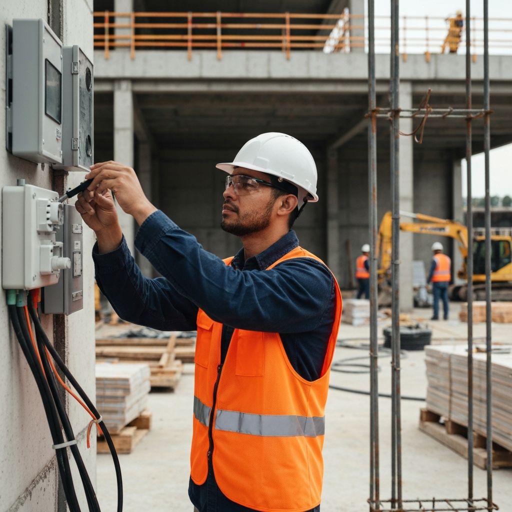 Profesjonalny elektryk EKPOL w trakcie montażu instalacji elektrycznej - certyfikowany specjalista z uprawnieniami SEP w Parzycach